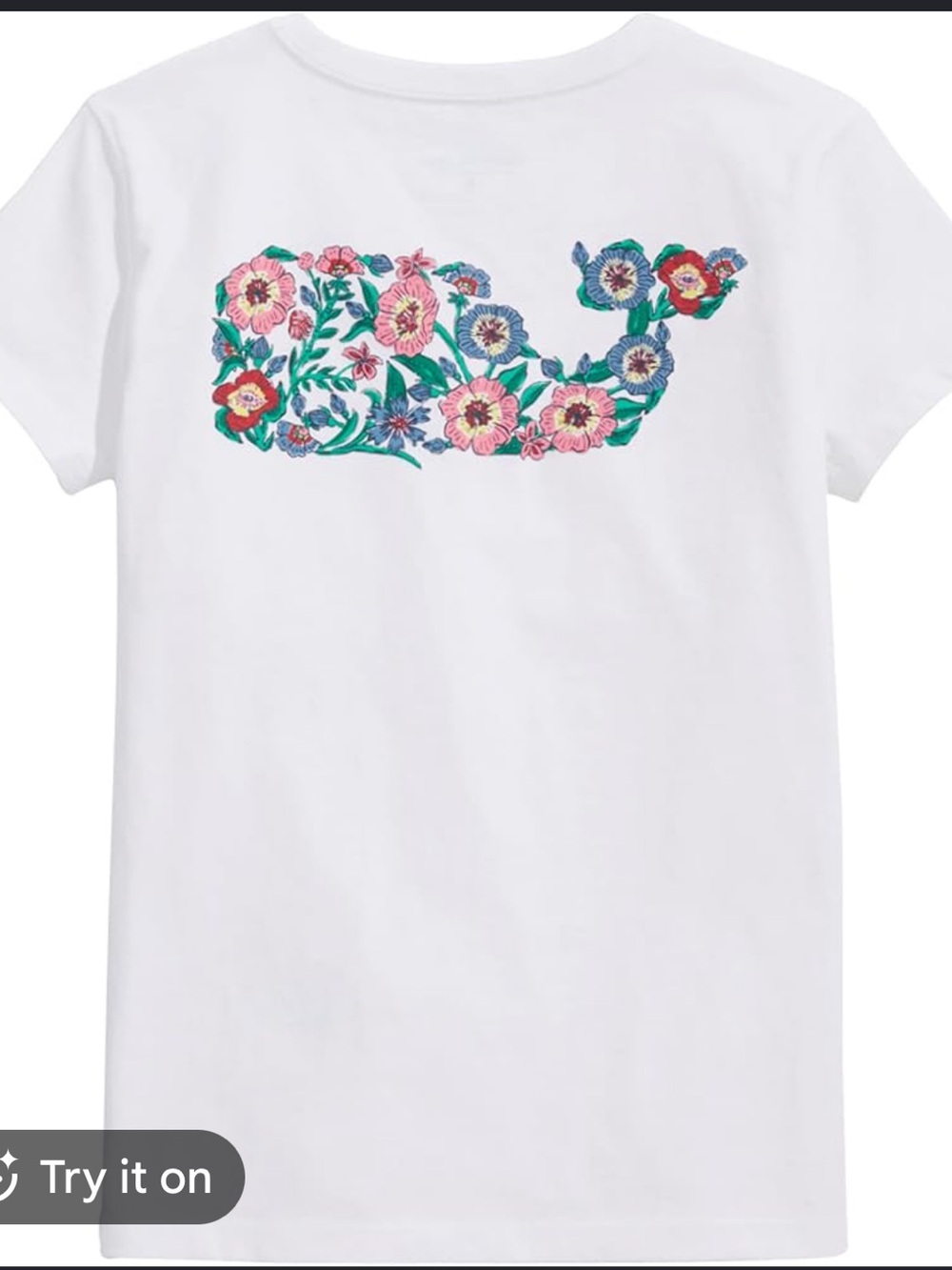 Vineyard vines tisbury floral whale tee 100% cotton